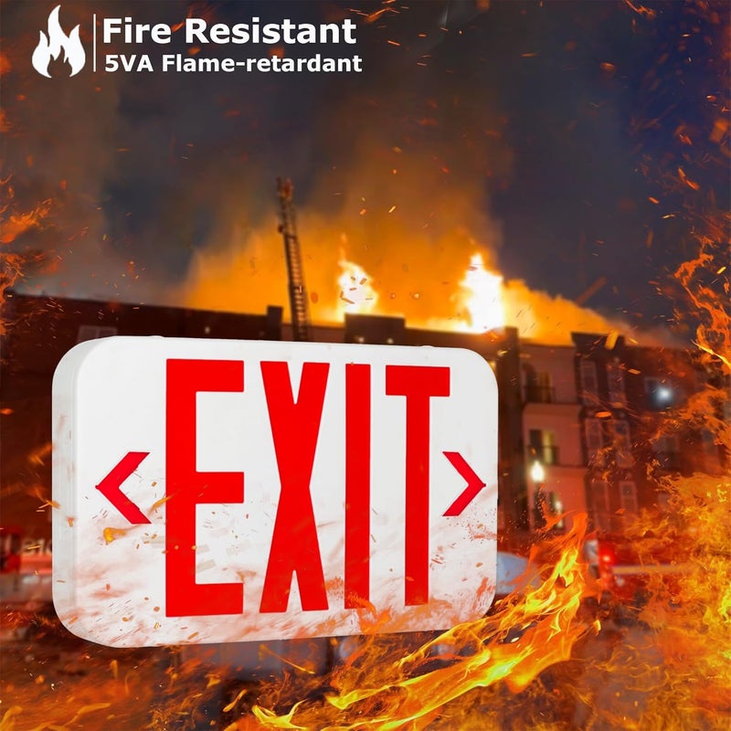 LIT-PaTH LED EXIT Sign, Emergency Exit Light with Back Up Batteries, Double Face - US Standard Red Letter Exit Lighting, UL 924 and CEC Qualified, 120-277 Voltage, 1-Pack - Image 2
